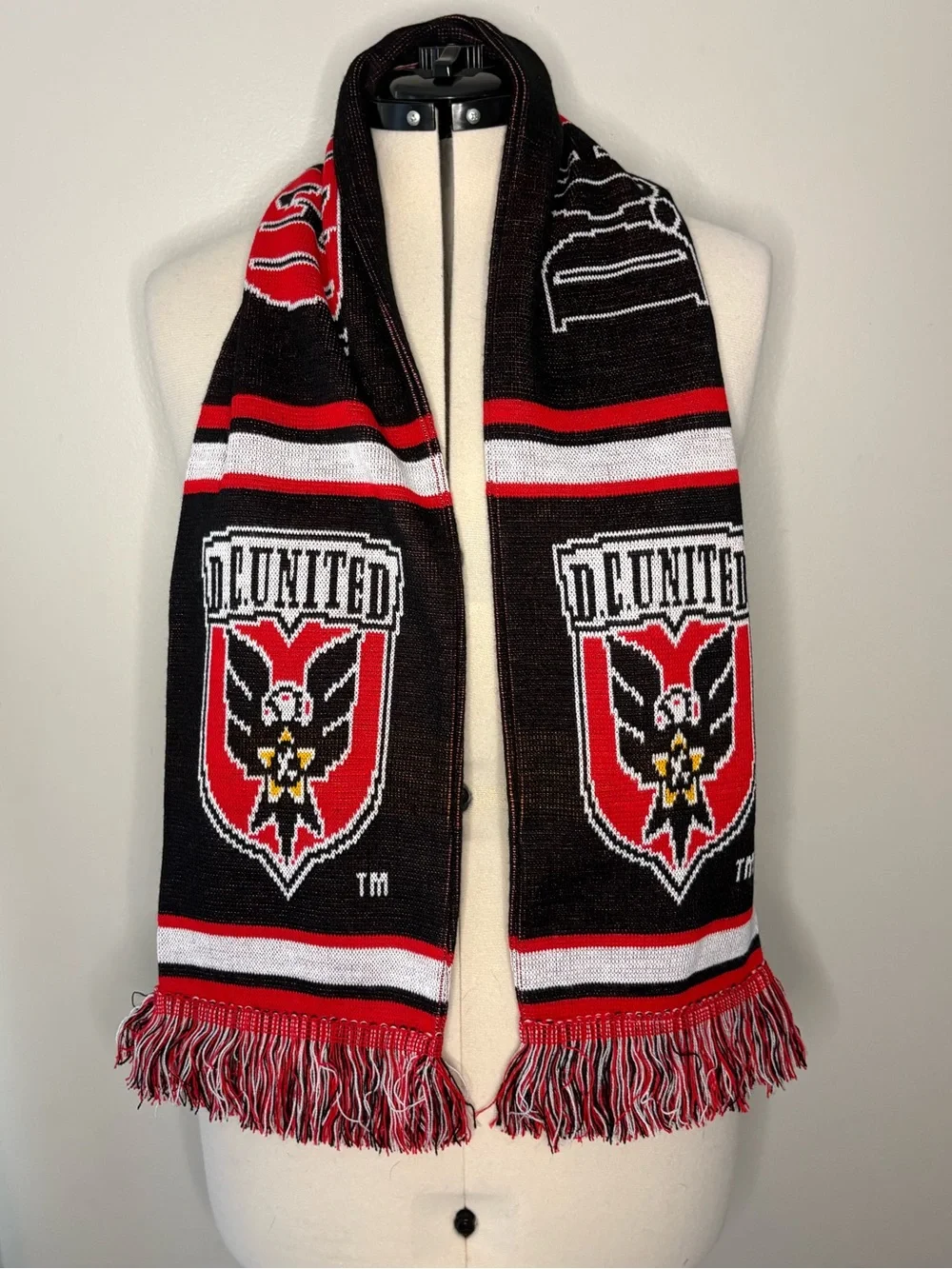 D.C. United Black & Red Soccer Supporter Scarf